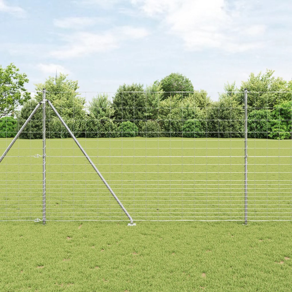 Cerca de Campo vidaXL 1.6x25 m Aço Galvanizado