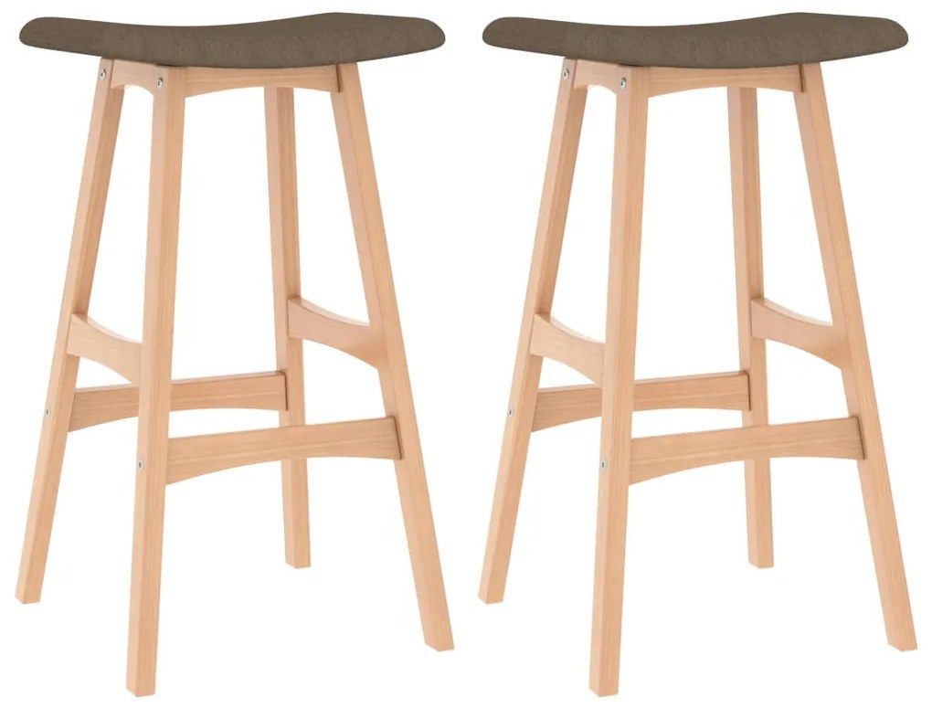vidaXL Bancos de bar 2 pcs tecido castanho