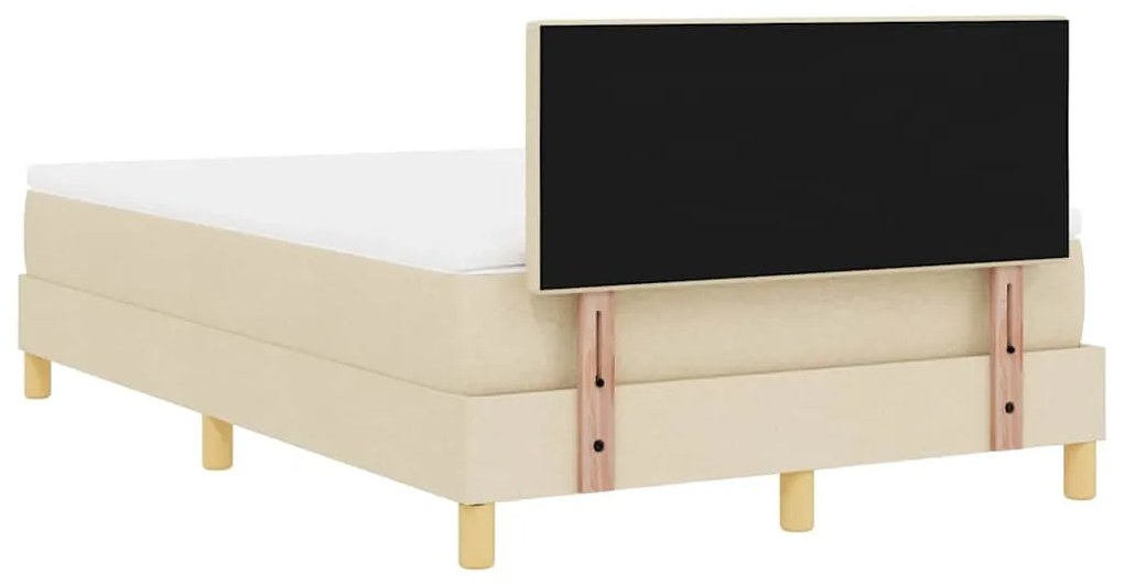 Cama Box Spring com Colchão Creme 120x200 cm Tecido