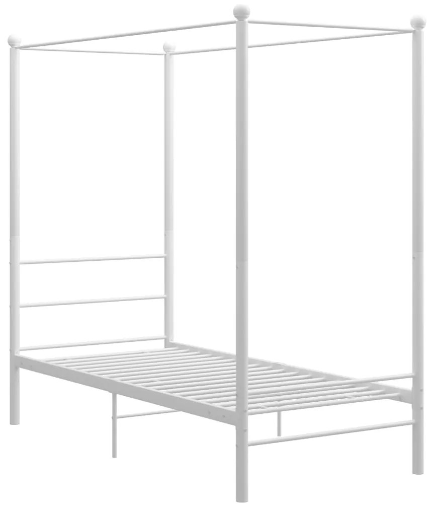 Estrutura de cama com dossel 100x200 cm metal branco