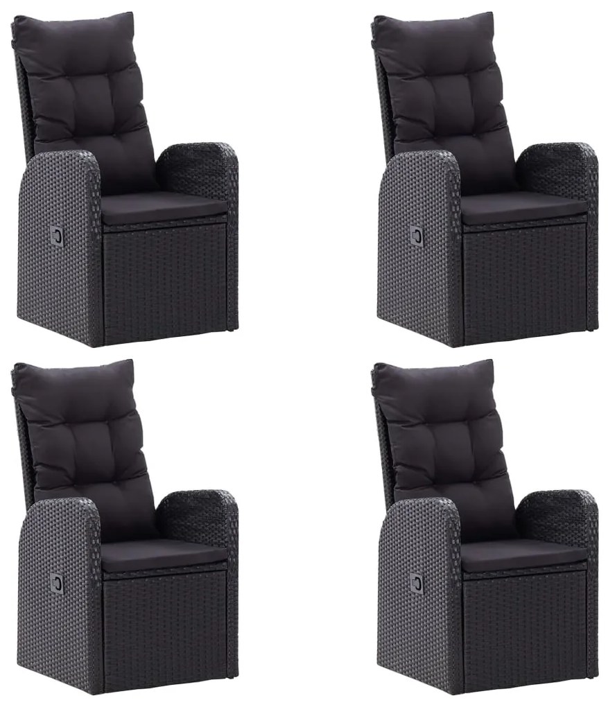 7 pcs conjunto de jantar para jardim preto
