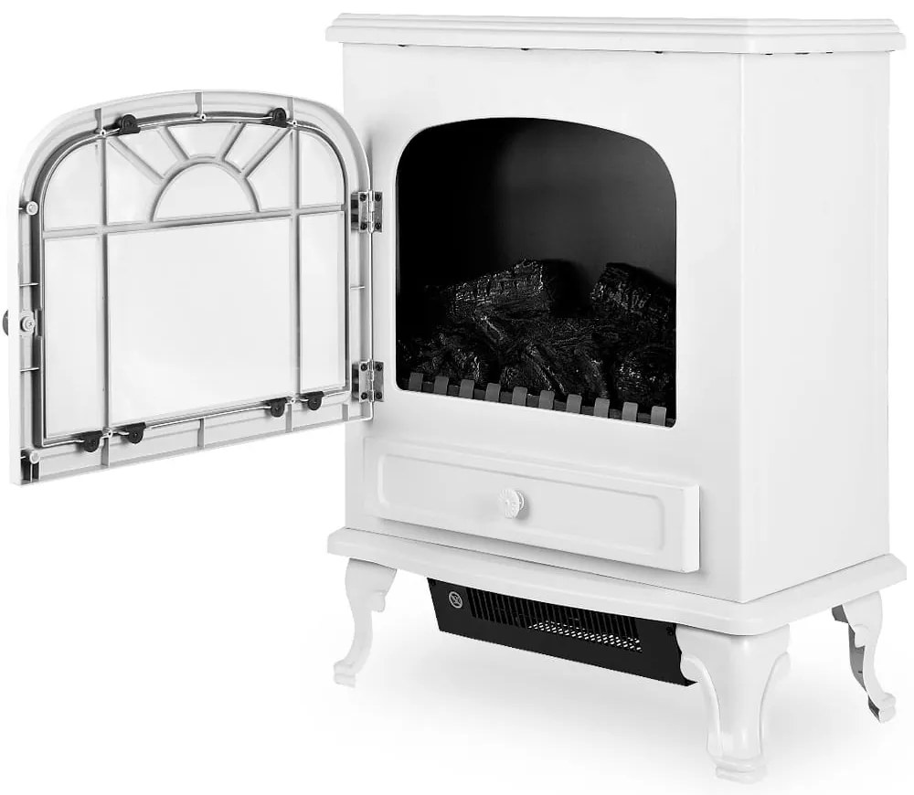 Lareira elétrica de 2000 W com ventilador aquecedor 50 x 28 x 60 cm Branco