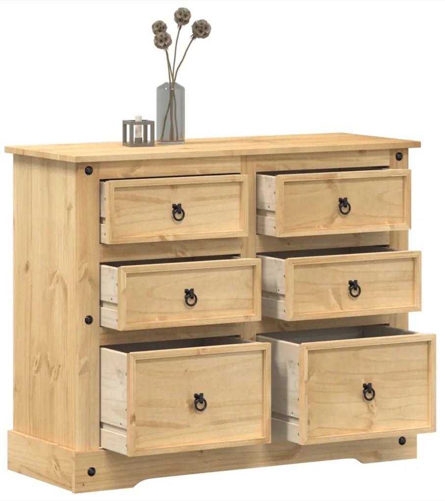 vidaXL Armário com gavetas Corona 110x43x91 cm madeira de pinho maciça