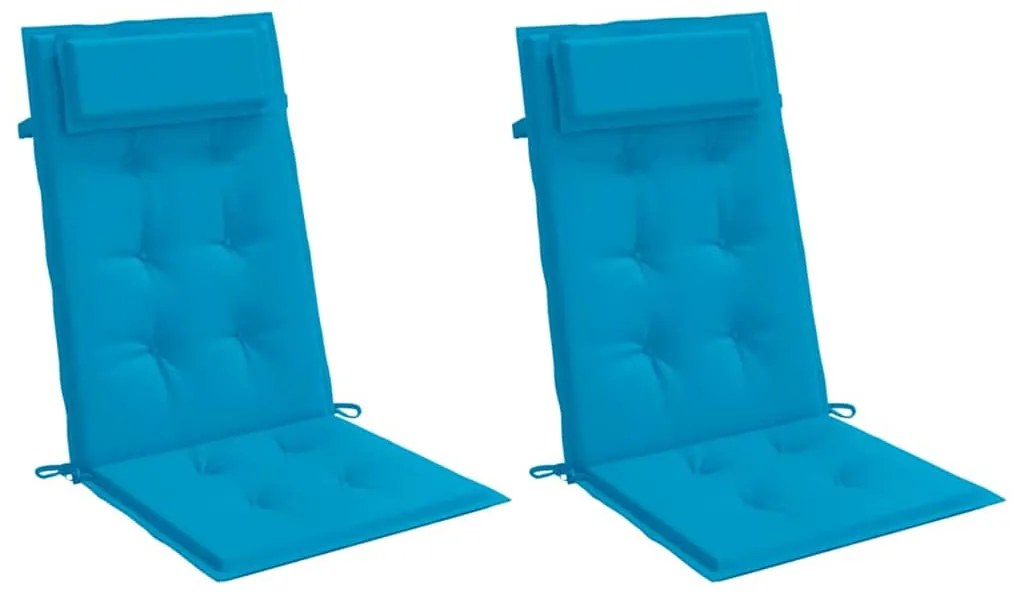 Almofadões cadeira encosto alto 2 pcs tecido oxford azul-claro