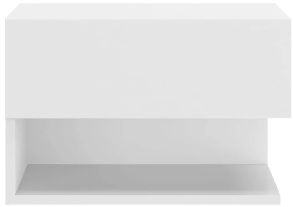 Mesa de cabeceira montagem na parede branco brilhante