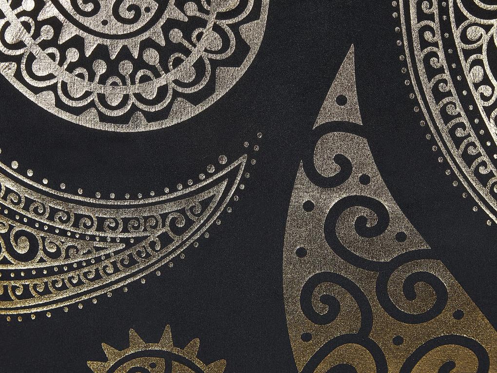 Conjunto de 2 almofadas decorativas preto e dourado 45 x 45 cm URSINIA Beliani