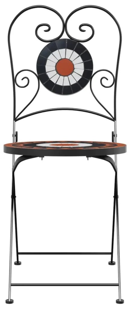 Cadeiras de bistrô dobráveis 2 pcs cerâmica terracotta e branco