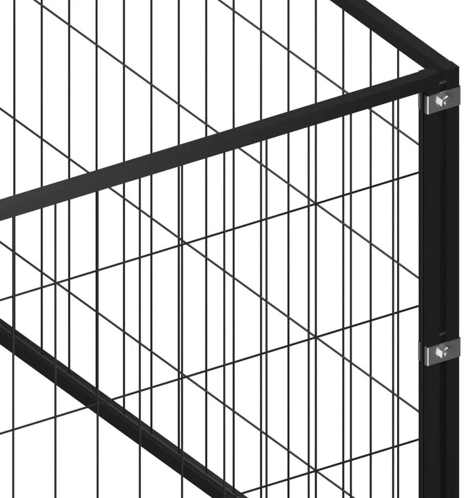 Canil para cães 24 m² aço preto