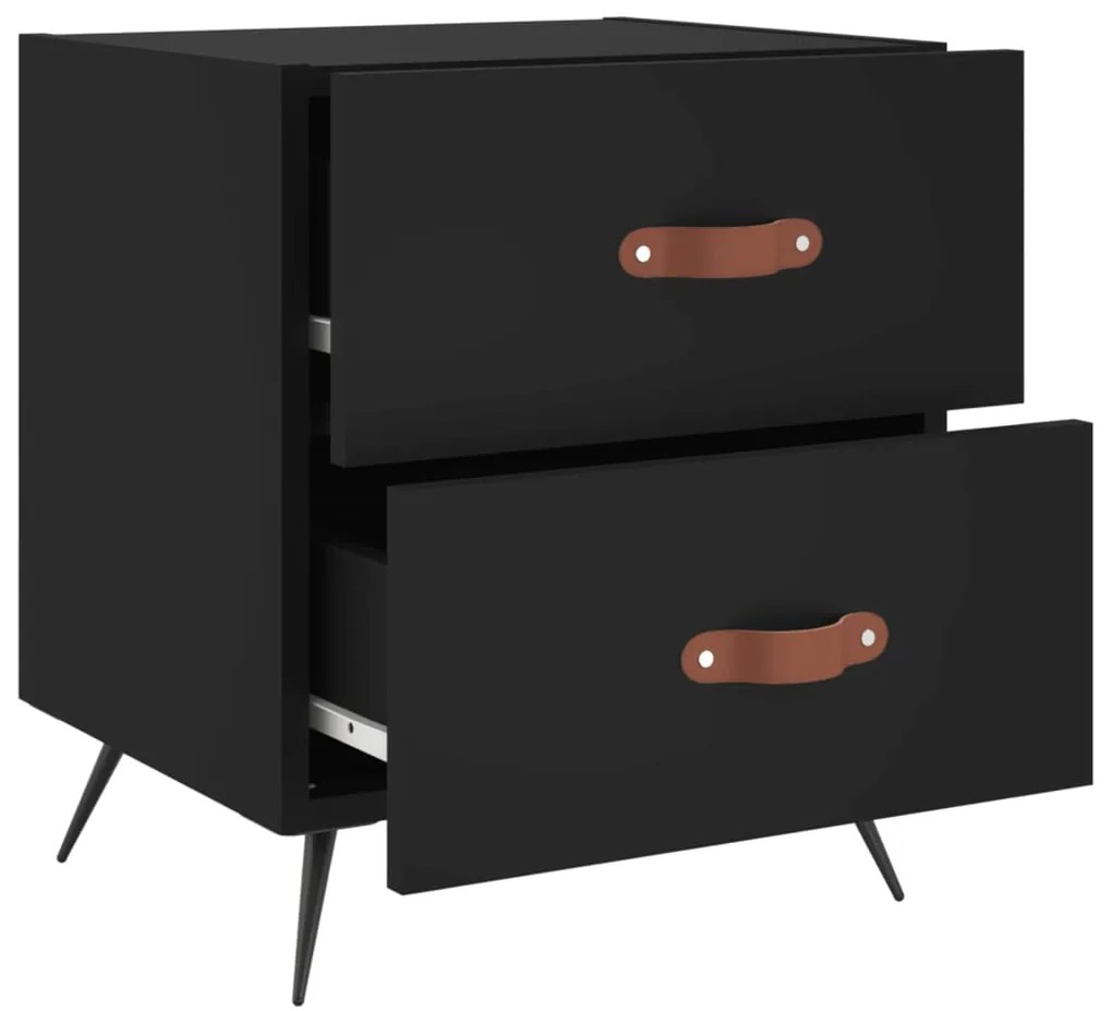 Mesas de cabeceira 2 pcs 40x35x47,5 cm deriv. de madeira preto