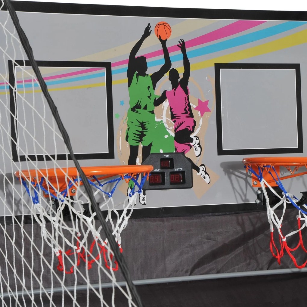 Conjunto de Cestos de Basquetebol Dobráveis e Portáteis - Cor: Preto e