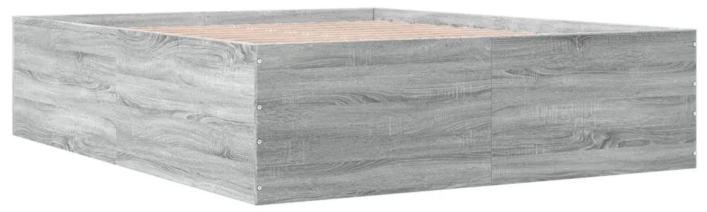 Estrutura de cama 160x200 cm derivados de madeira cinza sonoma