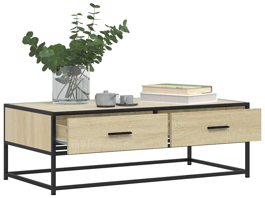 Mesa de centro 100x50x35cm deriv. madeira/metal carvalho sonoma