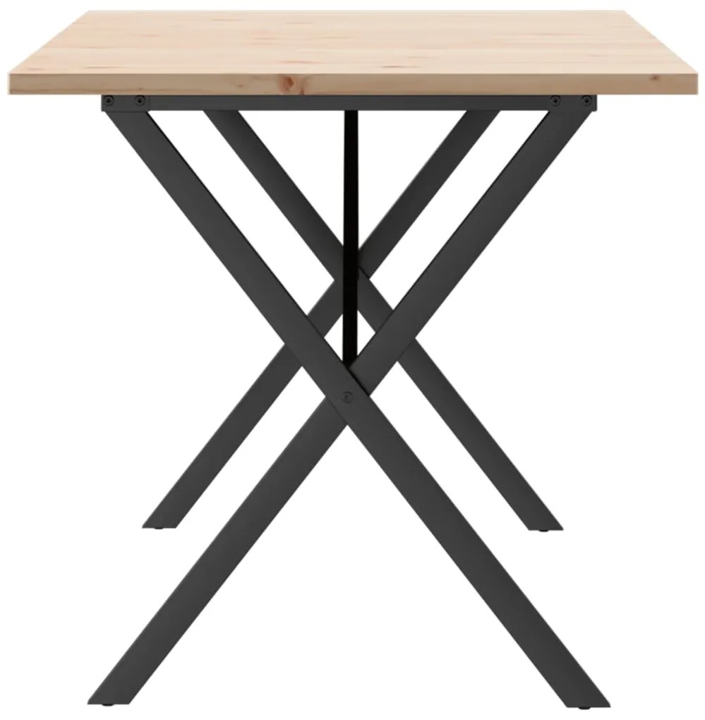 Mesa de jantar estrutura em X 140x80x75,5cm pinho/aço