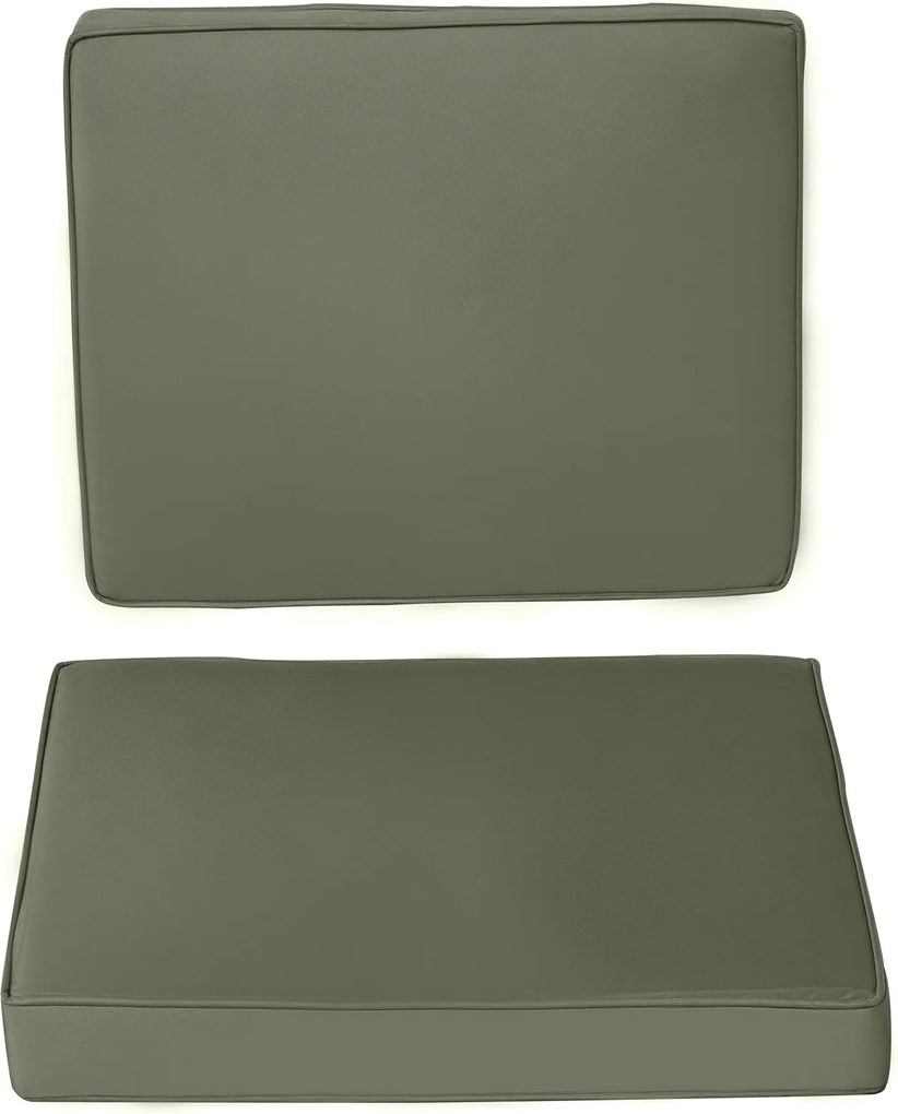 Almofadas para cadeiras e poltronas de jardim (NÃO INCLUÍDO) – assento e encosto com capas removíveis em poliéster, 56x52/56x46 cm, cinzento escuro