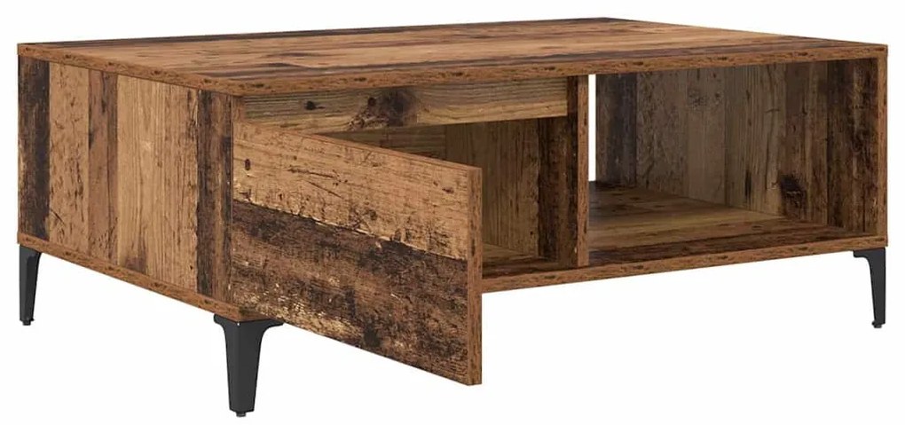 Mesa de centro com prateleira com armazenamento com porta Madeira anti