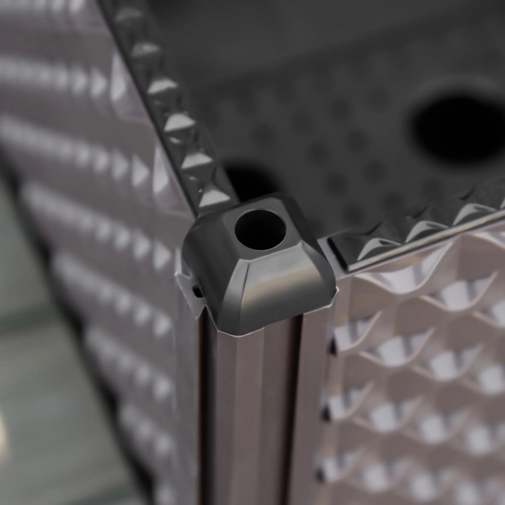 Floreira de Plástico com Rodas Floreira de Jardim com Orifícios de Dre