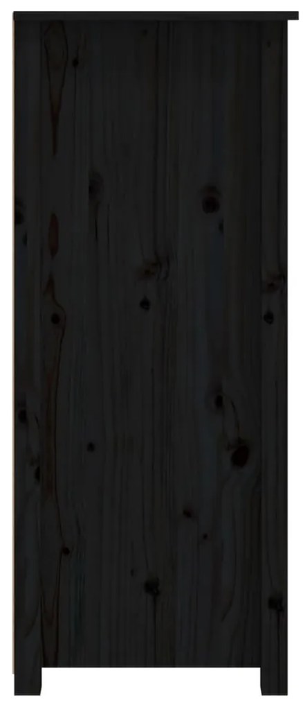 Aparador 83x41,5x100 cm madeira de pinho maciça preto