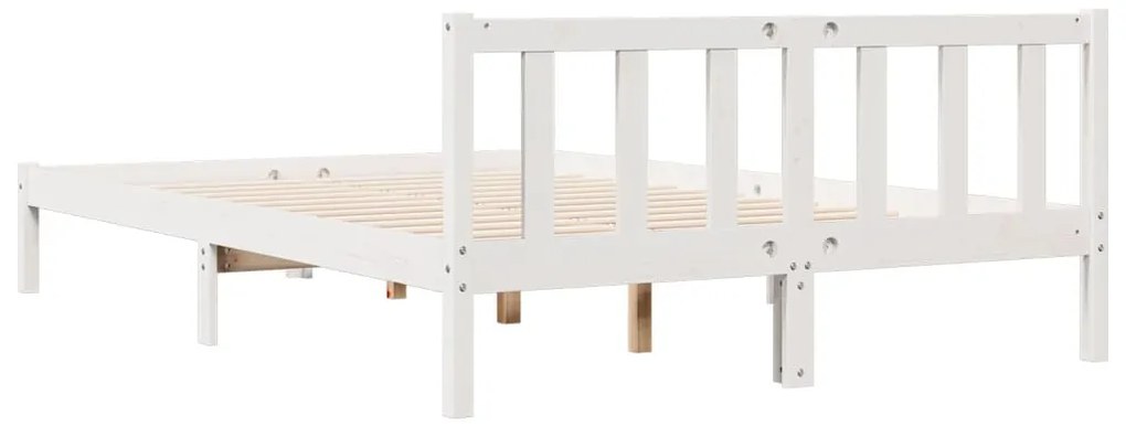 Cama extra longa sem colchão 140x220 cm pinho maciço branco