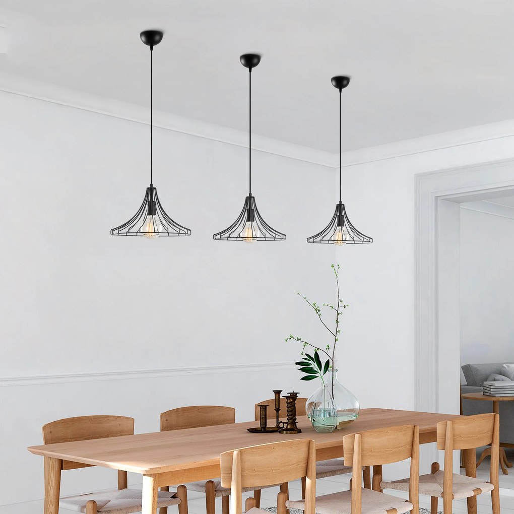 Candeeiro Mezopotamya – Preto – 37 cm de diâmetro, 126 cm de altura