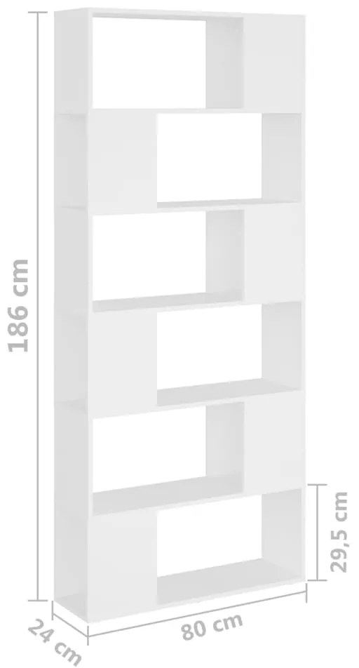 Estante/divisória 80x24x186 cm derivados de madeira branco