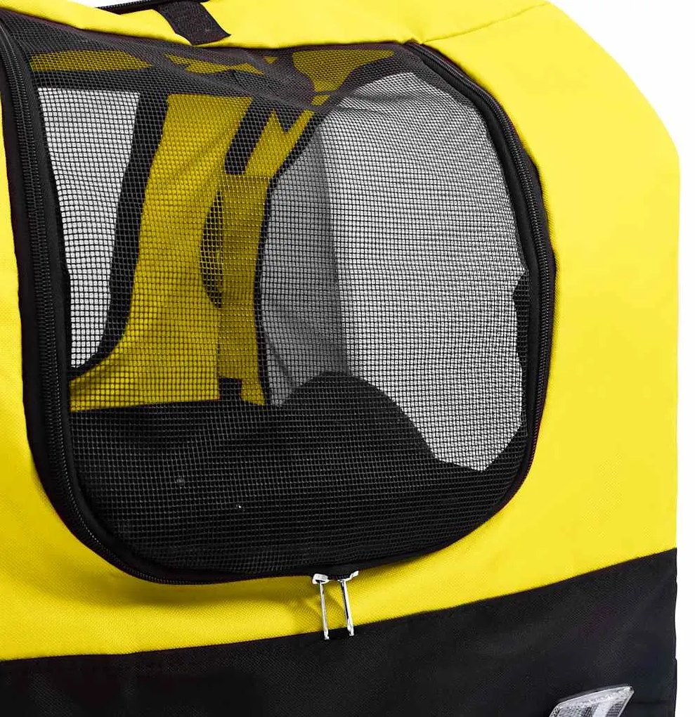 Reboque bicicletas/carrinho para animais 2-em-1 amarelo/preto