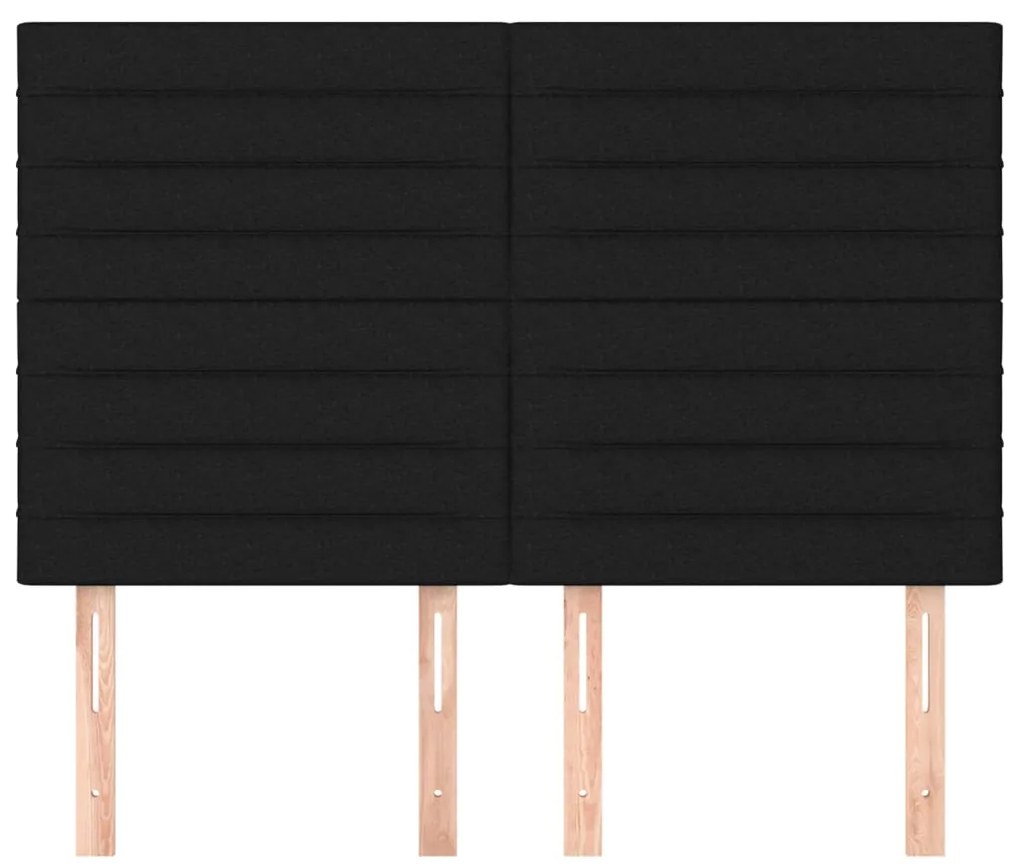 Cabeceira de cama 4 pcs tecido 72x5x78/88 cm preto