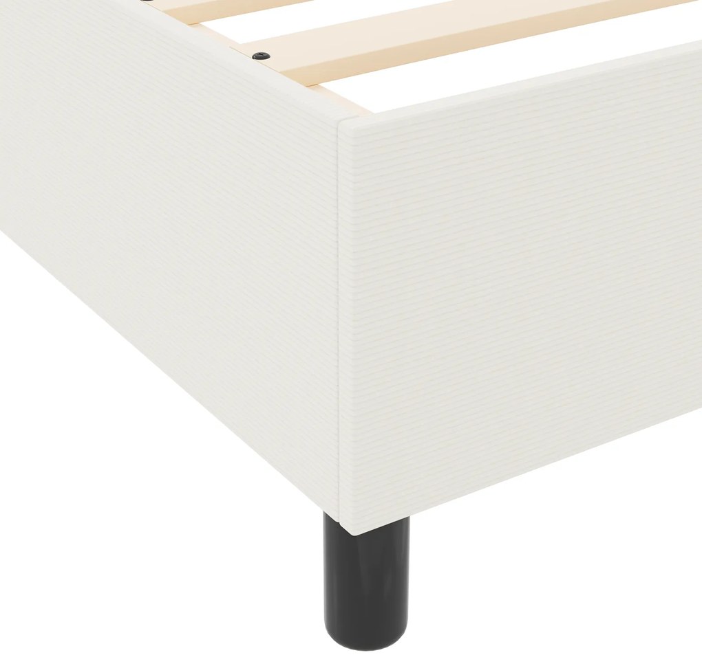 Cama Box VidaXL Creme 90x200 cm Tecido Acetinado