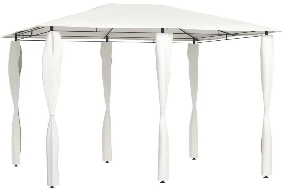 vidaXL Gazebo 3x4x2,6 m com capas para postes 160 g/m² cor creme
