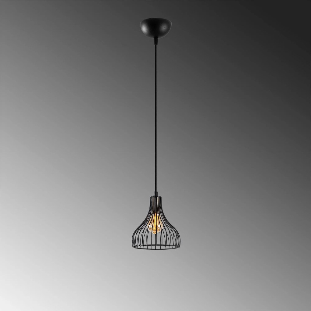 Candeeiro Suspenso Telyildo – Preto Antigo – 20 x 20 x 117 cm