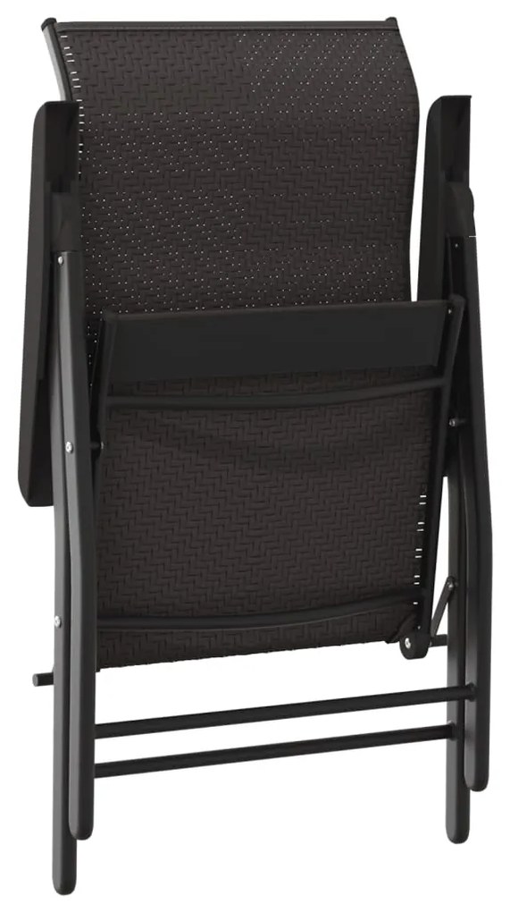 Cadeiras de jardim dobráveis 8 pcs vime PE cor preto café