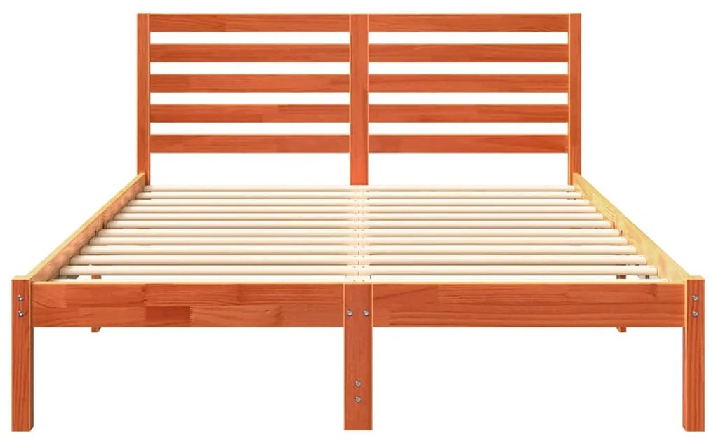 Estrutura da Cama com cabeceira Castanho-mel 140 x 190 cm