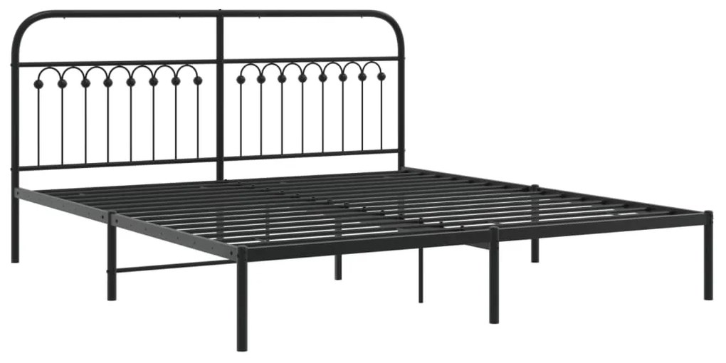Estrutura de cama com cabeceira 183x213 cm metal preto