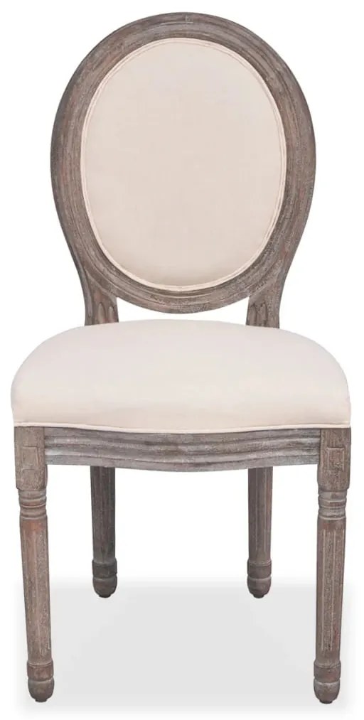 Cadeiras de jantar 4 pcs tecido cor creme