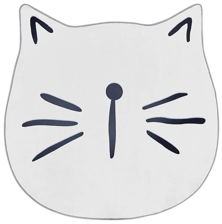 Tapete infantil com desenho de gato branco ⌀ 100 cm KITTY Beliani