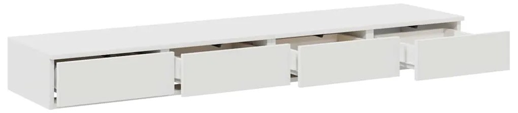 Gavetas de Cama Brancas vidaXL 135x36,5x16,5 cm em Madeira de Engenhar