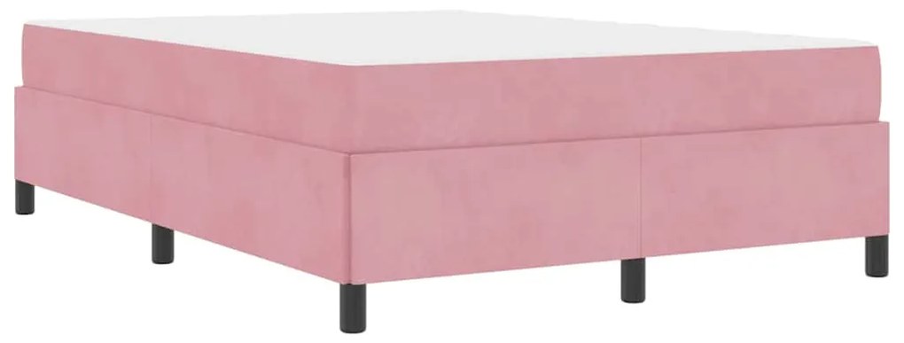 Estrutura da Cama Outros Rosa e branco 140 x 190 cm Veludo