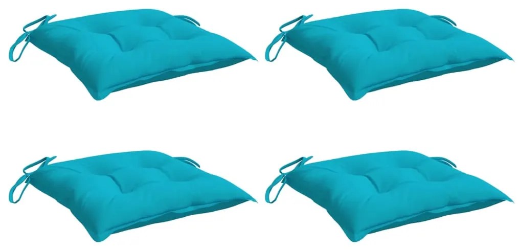 Almofadões de cadeira 4 pcs 50x50x7 cm tecido oxford turquesa