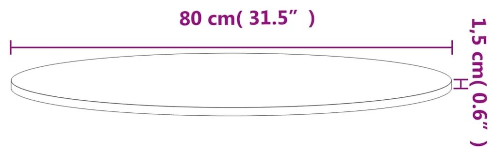 Tampo de mesa redondo Ø80x1,5 cm madeira de faia maciça