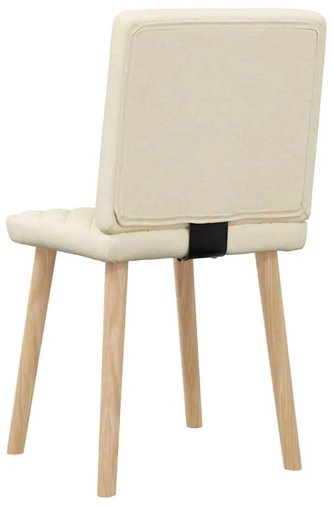 Cadeiras de jantar 2 pcs tecido cor creme