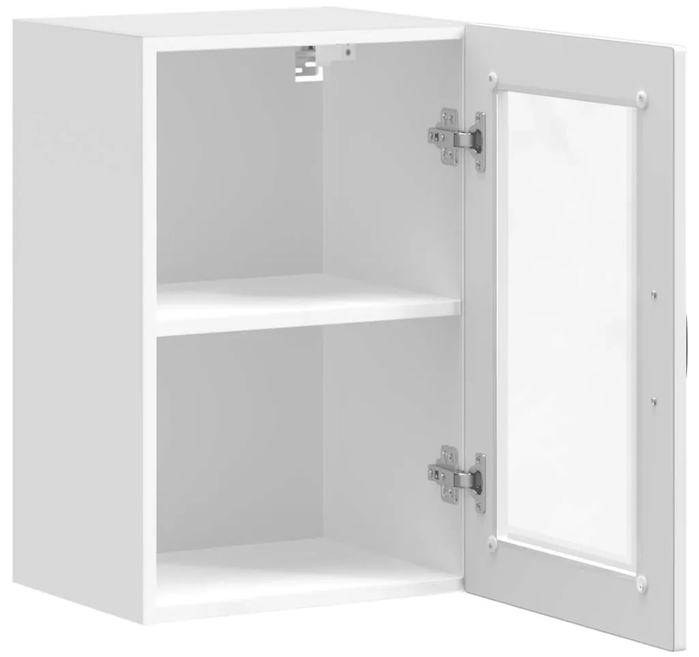 Armário de parede cozinha porta vidro Porto branco alto brilho