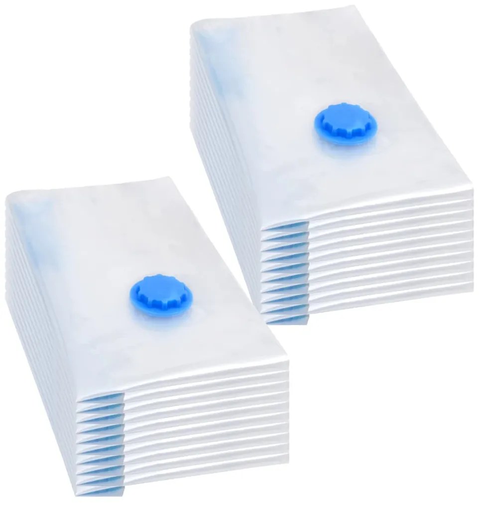 Sacos para arrumação de roupas a vácuo 60x40 cm 20 pcs