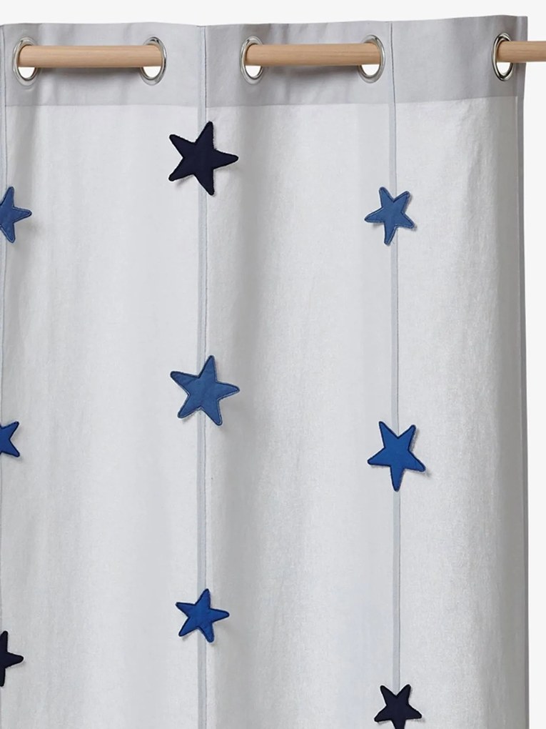 Cortina tema Explorador, para menino cinzento / estrelas