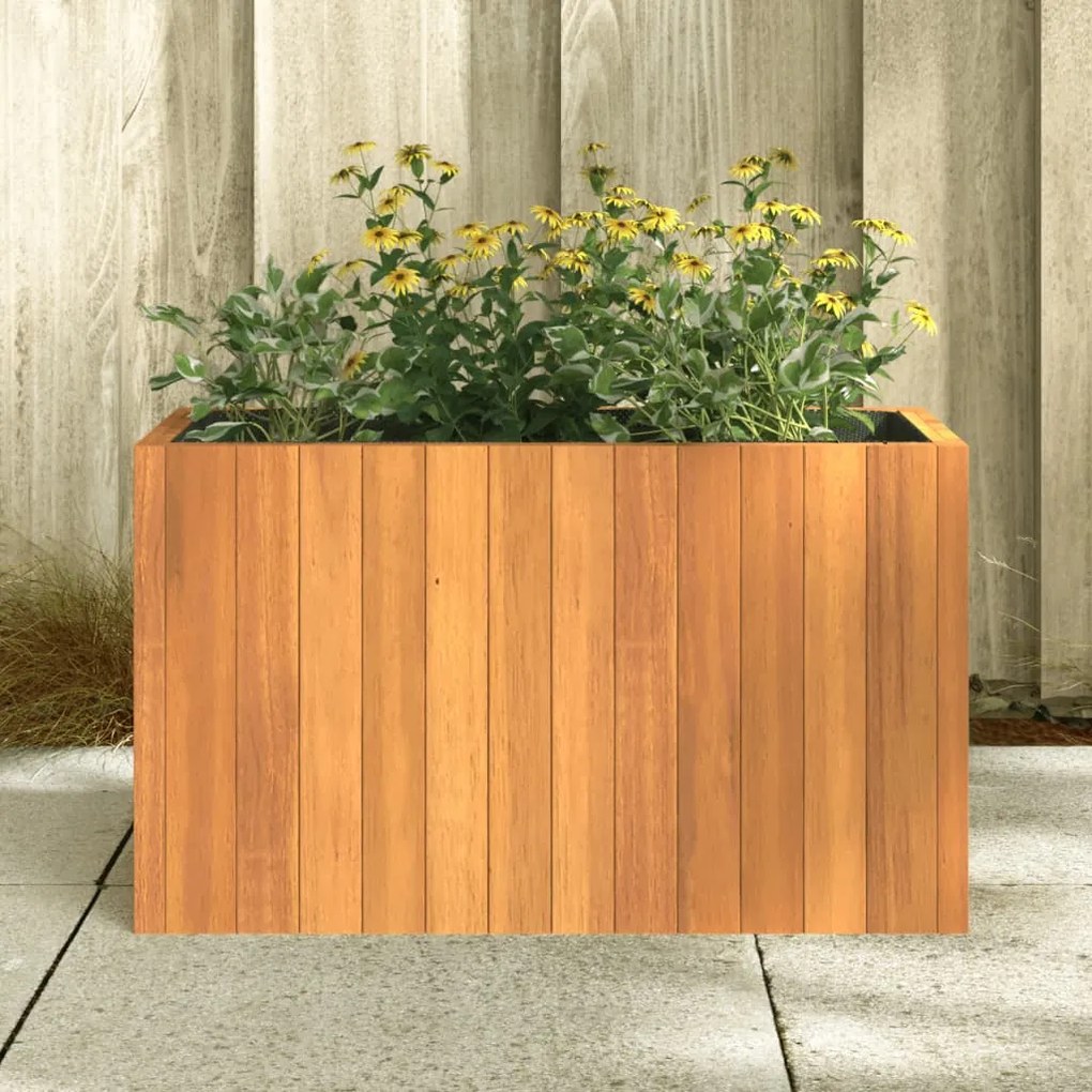 Vaso/floreira de jardim 59x27,5x35 cm madeira de acácia maciça