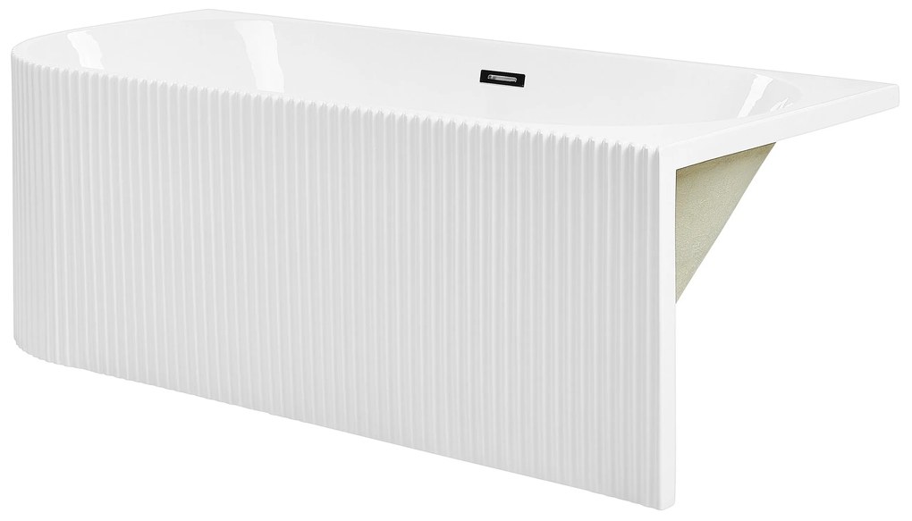 Banheira de canto à esquerda em acrílico branco 169 x 80 cm GOCTA Beliani