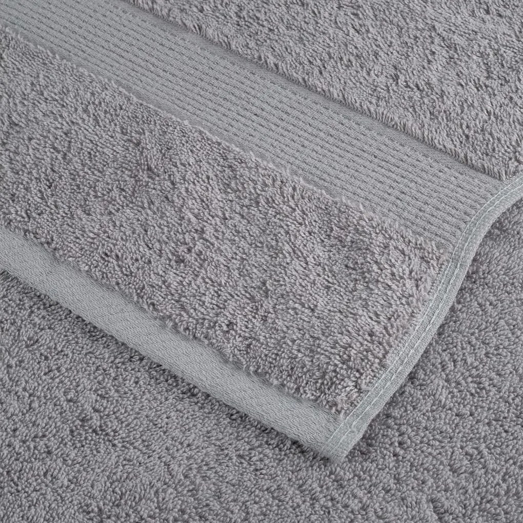 12pcs Conjunto toalhas banho premium SOLUND 600 gsm cinza