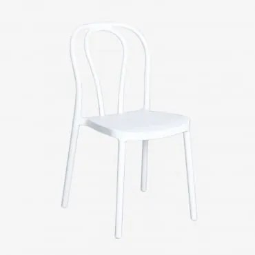 Pacote de 4 cadeiras de jantar empilháveis Mizzi Branco - Sklum
