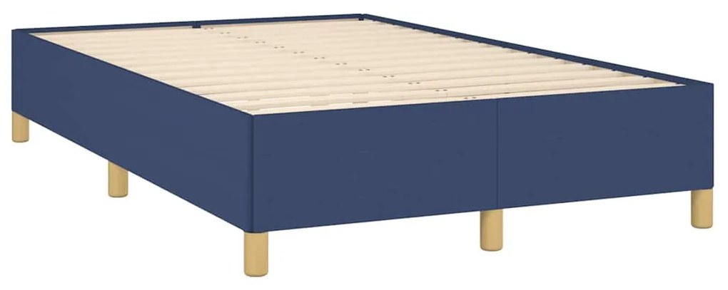 Cama box spring c/ colchão e LED 120x190 cm tecido azul