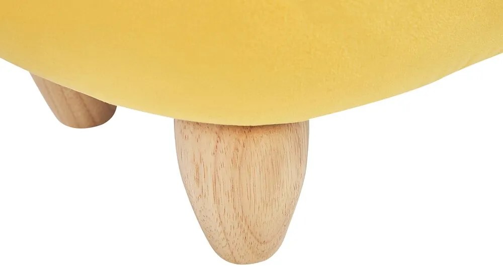 Tamborete em veludo amarelo GIRAFFE Beliani
