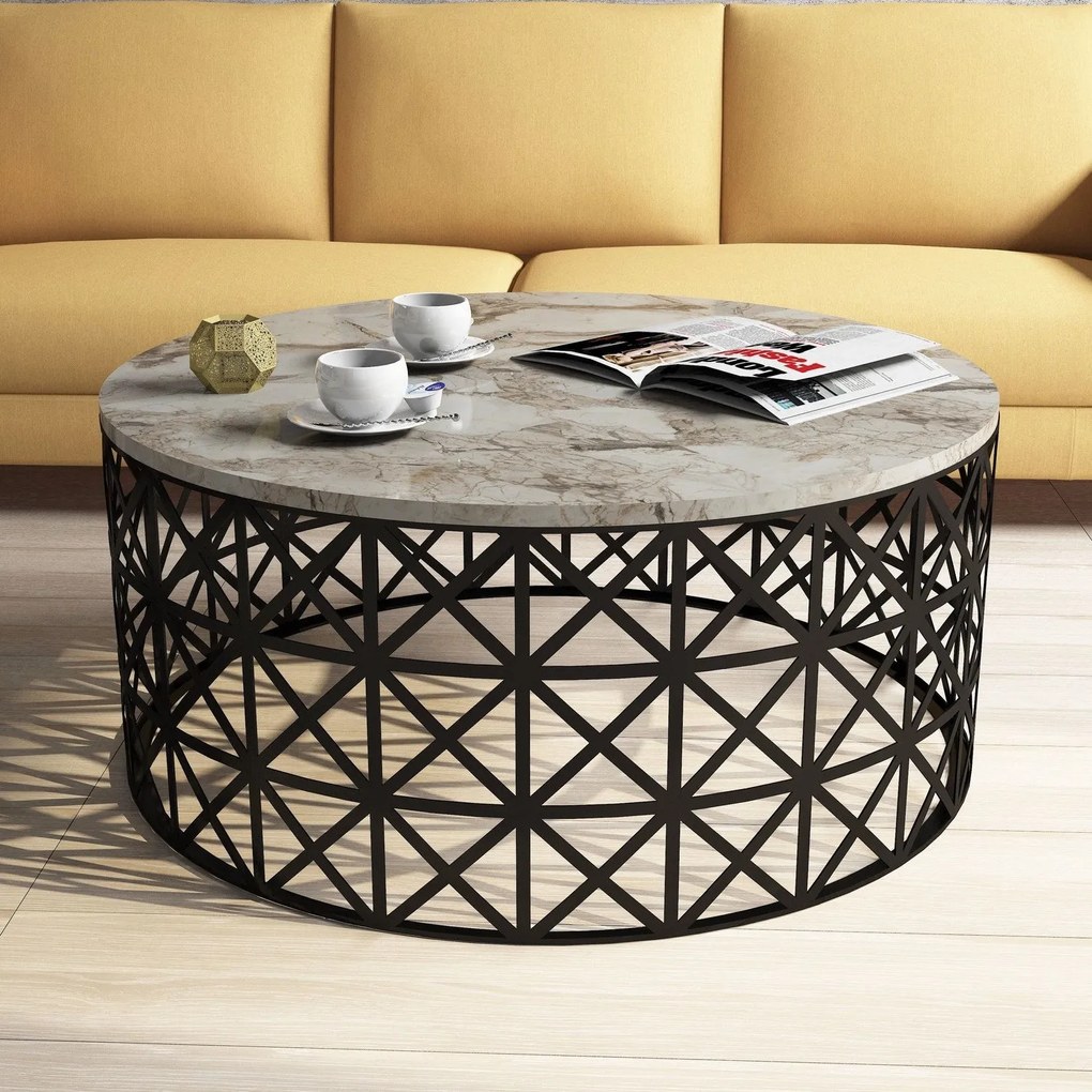 Mesa de Centro Selin – Branco – 90x38x90 cm