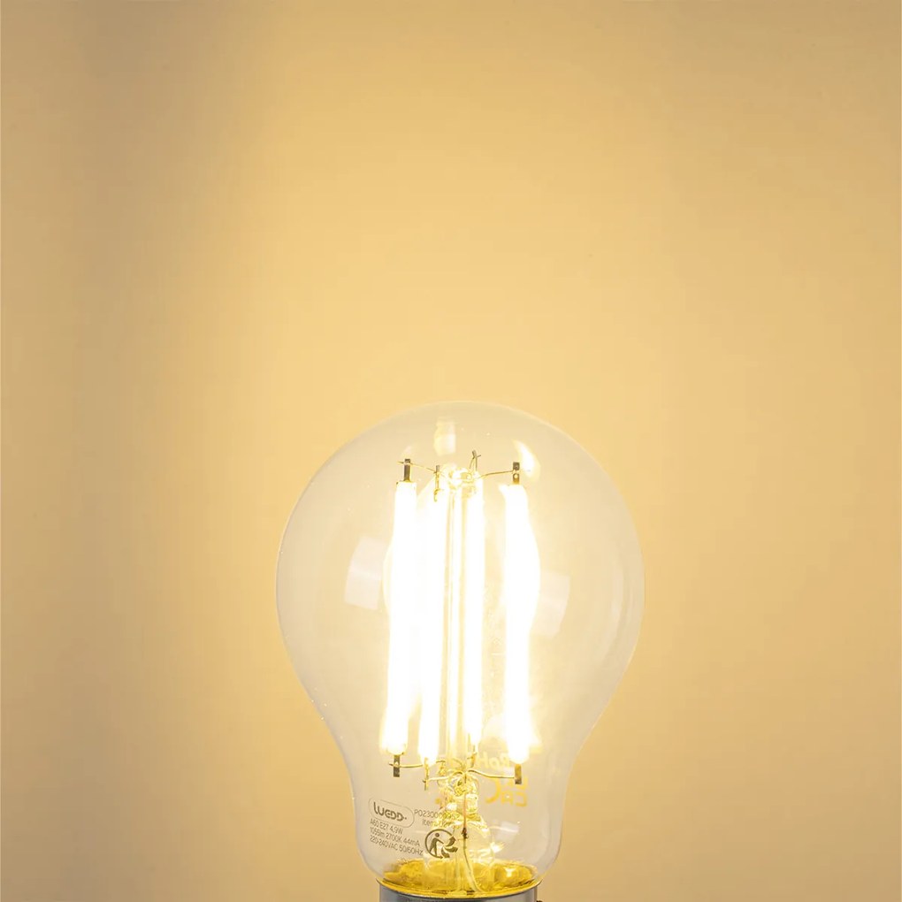 Conjunto de 5 Lâmpadas LED E27 A60 Transparente 4.9W 1055 lm 2700K